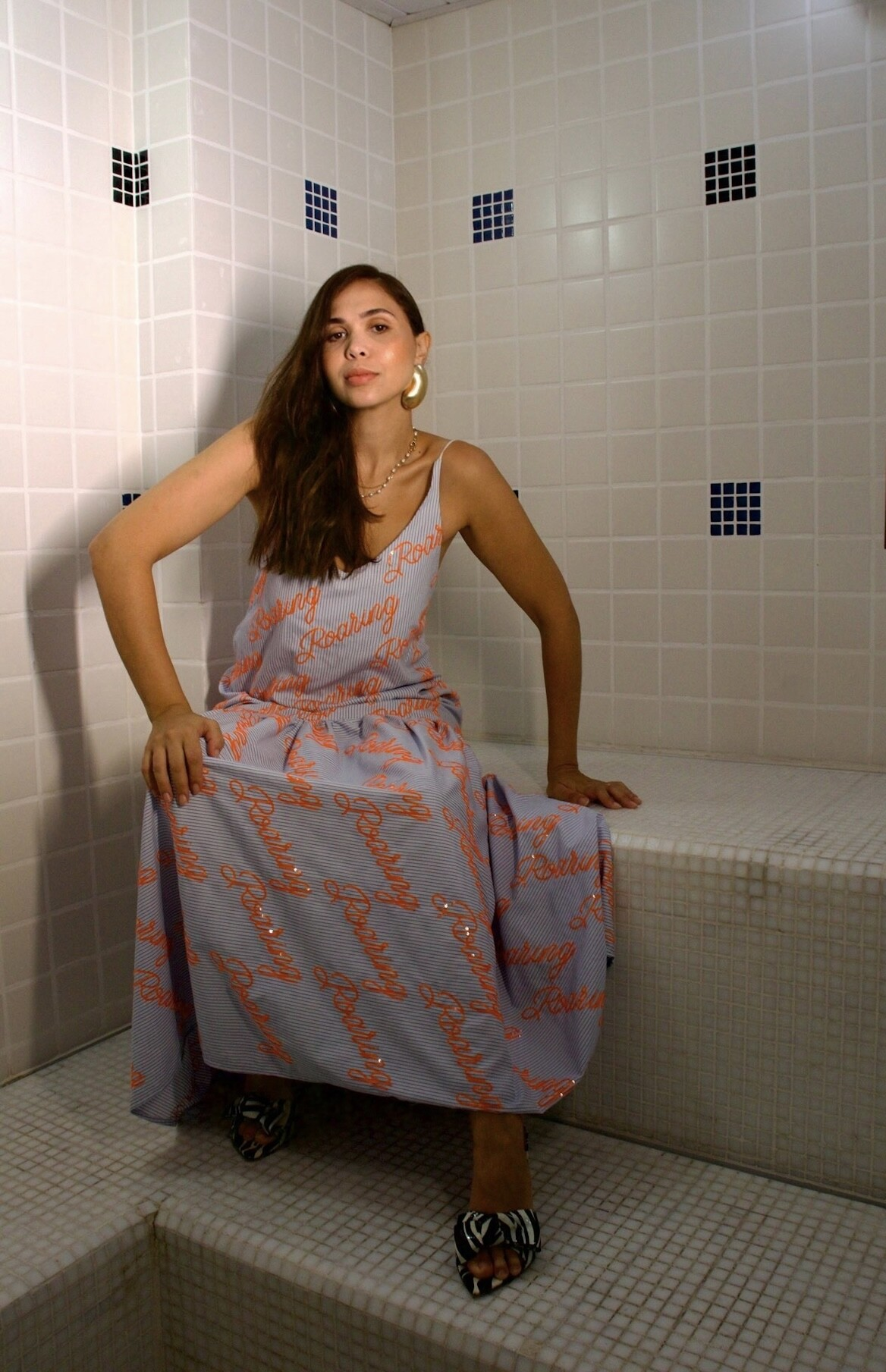 VESTIDO ROARING - TRICOLINE LISTRADO 100% ALGODÃO